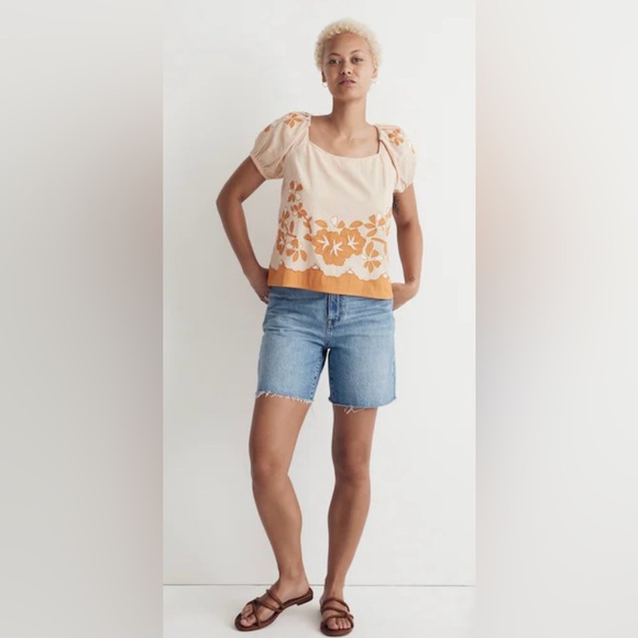 Madewell Embroidered Lace-Up Back Top - Picture 4 of 9